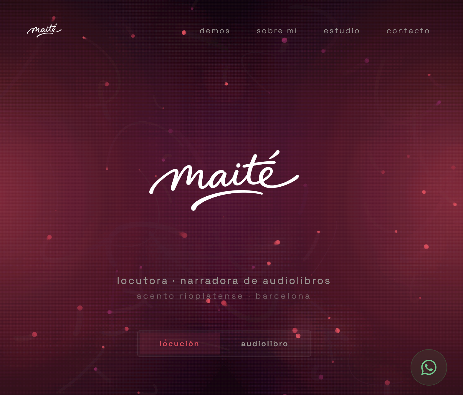 Web inmersiva para locutora profesional